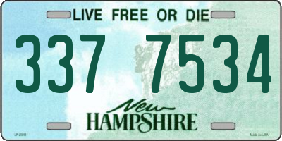 NH license plate 3377534