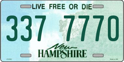 NH license plate 3377770