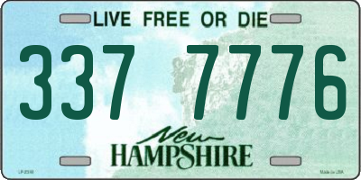 NH license plate 3377776
