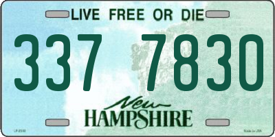 NH license plate 3377830