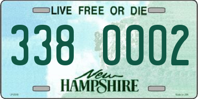 NH license plate 3380002