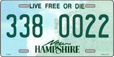 NH license plate 3380022