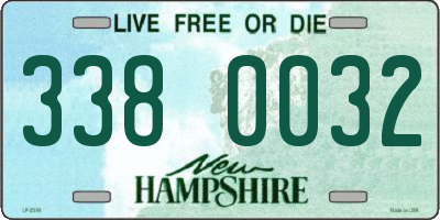NH license plate 3380032