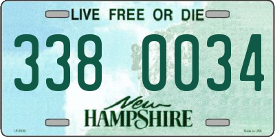 NH license plate 3380034