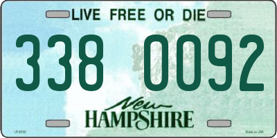 NH license plate 3380092