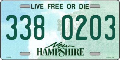 NH license plate 3380203