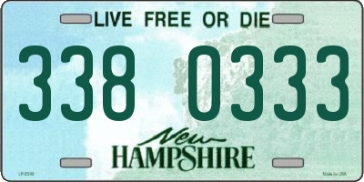NH license plate 3380333