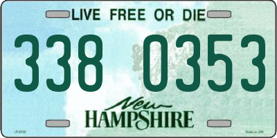 NH license plate 3380353