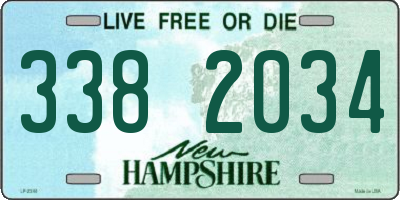 NH license plate 3382034