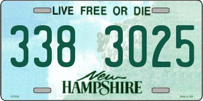 NH license plate 3383025