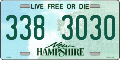 NH license plate 3383030