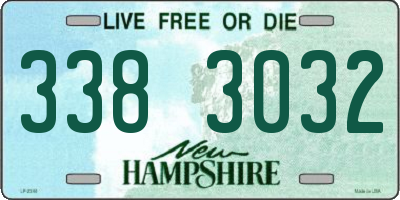 NH license plate 3383032
