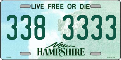 NH license plate 3383333