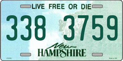 NH license plate 3383759