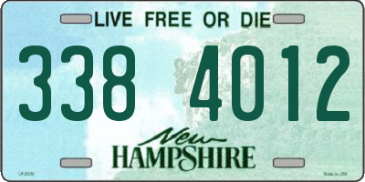 NH license plate 3384012