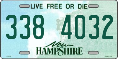 NH license plate 3384032