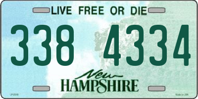 NH license plate 3384334