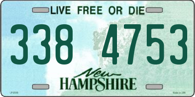 NH license plate 3384753