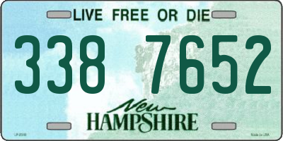 NH license plate 3387652