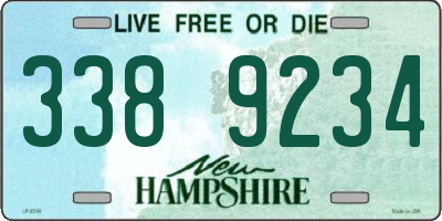 NH license plate 3389234