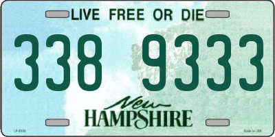 NH license plate 3389333