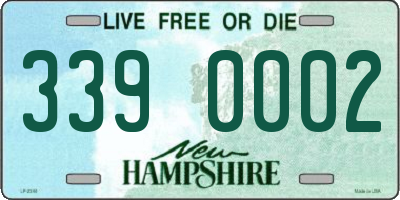 NH license plate 3390002