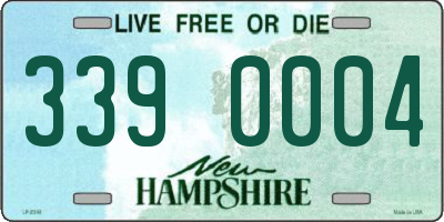 NH license plate 3390004