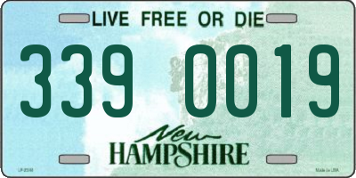 NH license plate 3390019