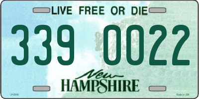 NH license plate 3390022