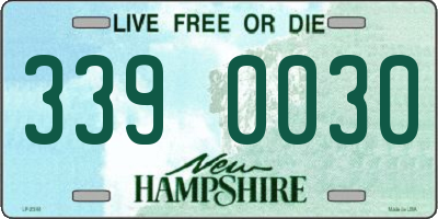 NH license plate 3390030