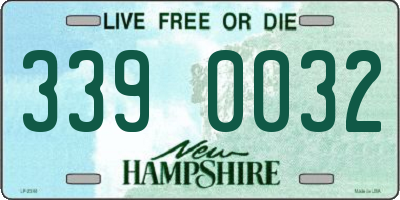 NH license plate 3390032