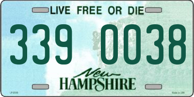 NH license plate 3390038