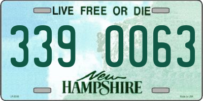 NH license plate 3390063