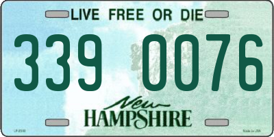 NH license plate 3390076