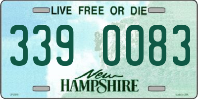 NH license plate 3390083