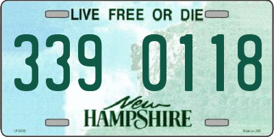 NH license plate 3390118