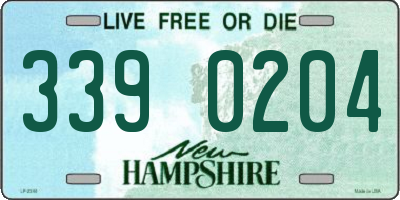 NH license plate 3390204