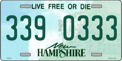 NH license plate 3390333
