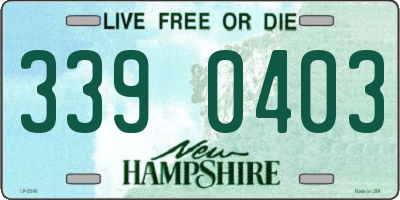 NH license plate 3390403