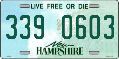 NH license plate 3390603