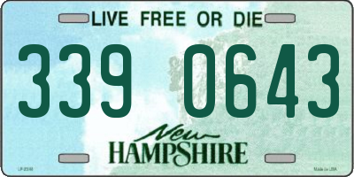 NH license plate 3390643