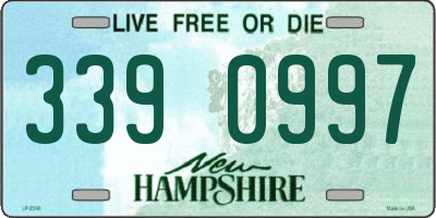 NH license plate 3390997