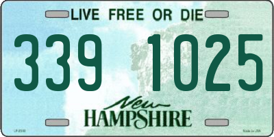 NH license plate 3391025