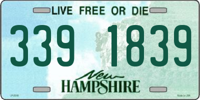 NH license plate 3391839