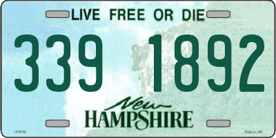 NH license plate 3391892