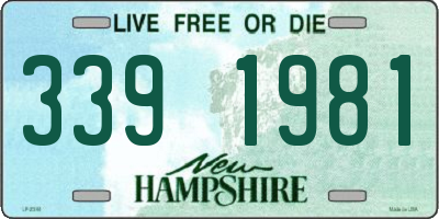NH license plate 3391981