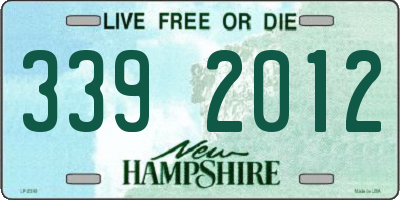 NH license plate 3392012