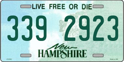 NH license plate 3392923