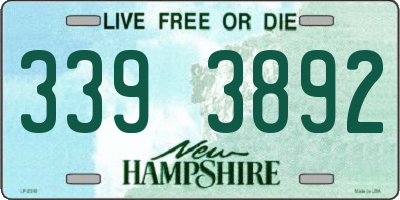 NH license plate 3393892