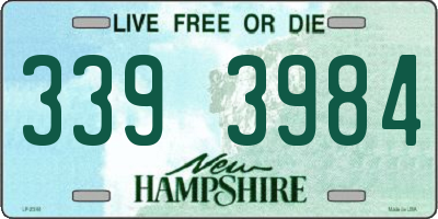 NH license plate 3393984